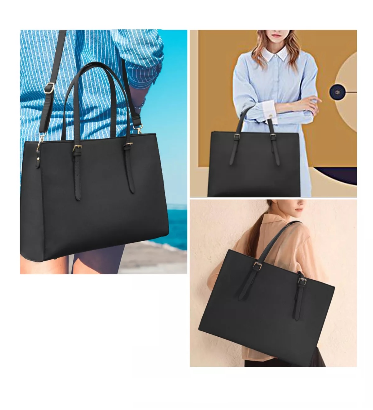 Bolsas De Mujer Totes 15.6 Pulgadas Para Laptop Negra.