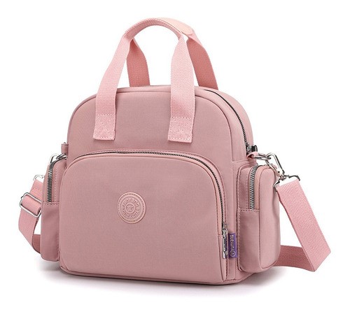 "Bolso De Moda Impermeable Para Mujer Con Carga Usb Portátil Rosa "