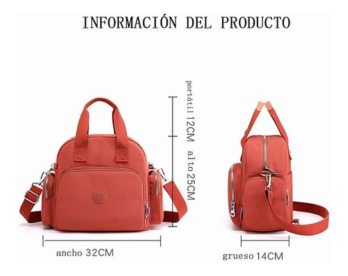 "Bolso De Moda Impermeable Para Mujer Con Carga Usb Portátil Rosa "