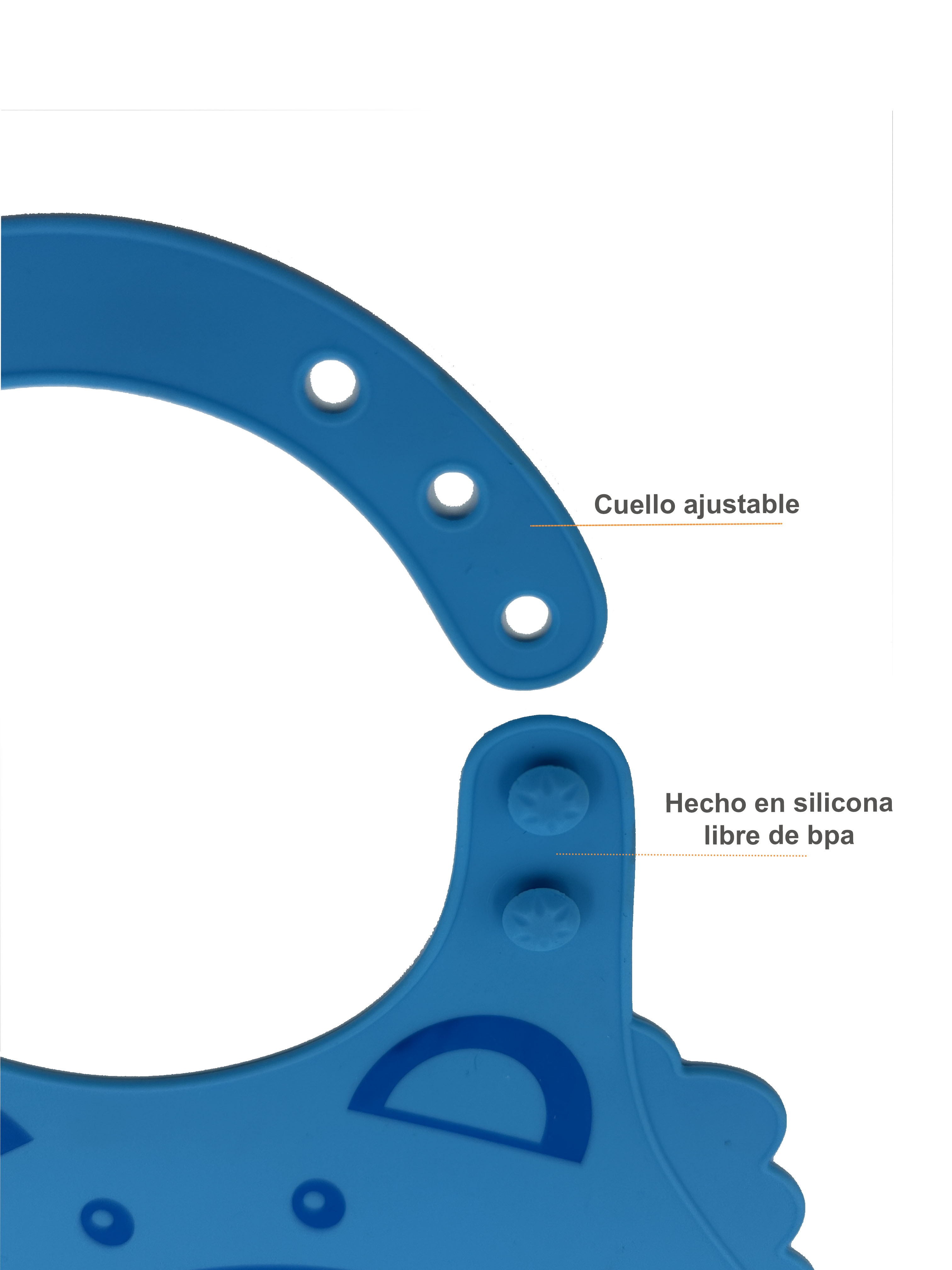 Set de 3 Baberos en Silicona y Plato con Cubiertos en Acero Inoxidable para Bebé