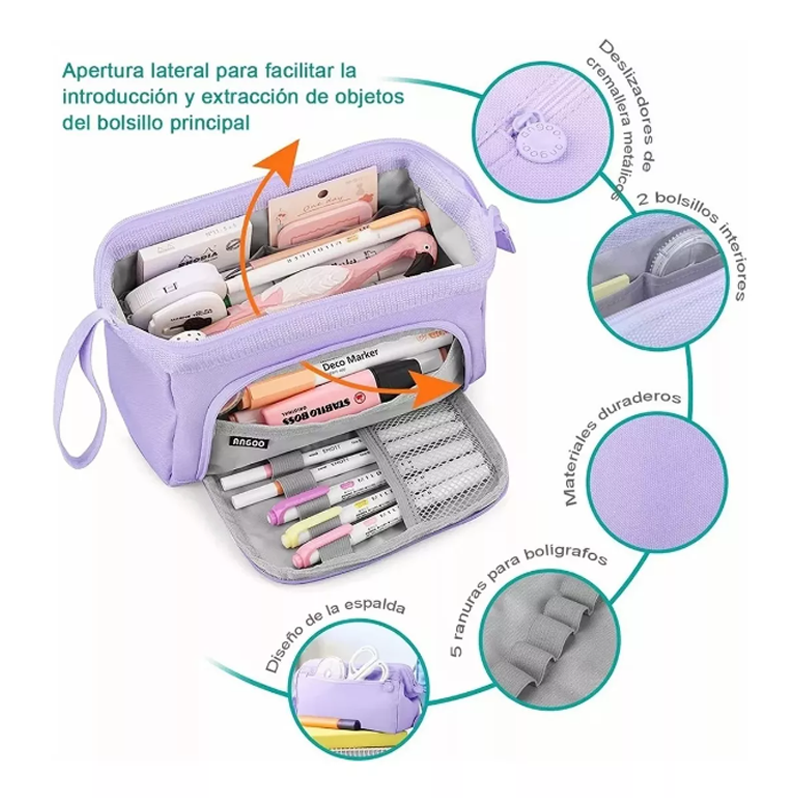 Estuche Para Lapices Gran Capacidad 100 Lapicera Organizador