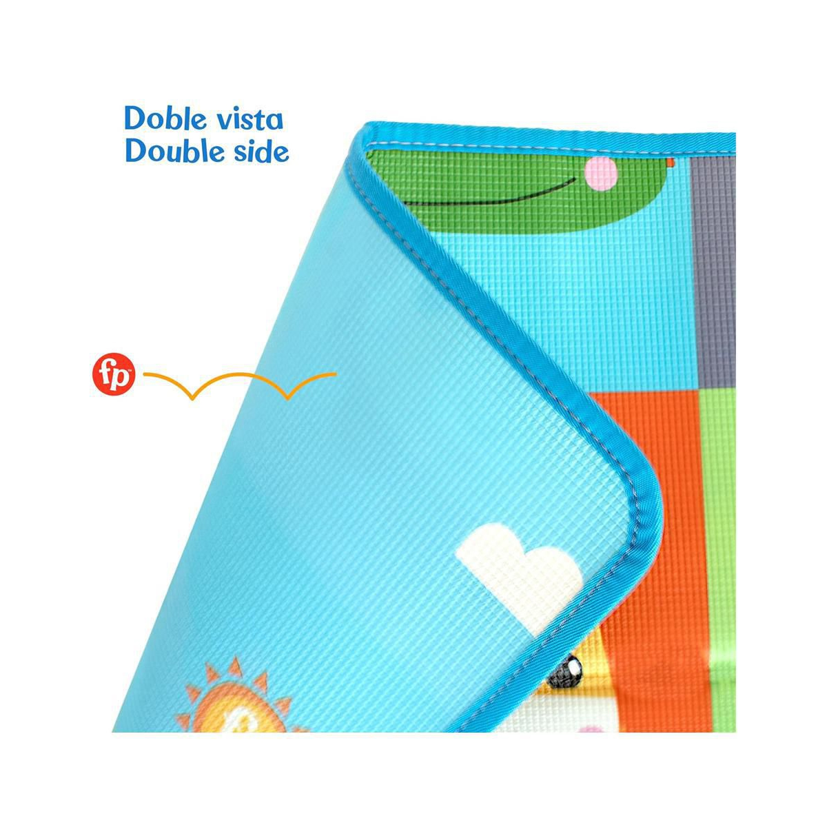 Tapete De Juego Portátil Fisher Price Doble Vista Zoo Feliz.