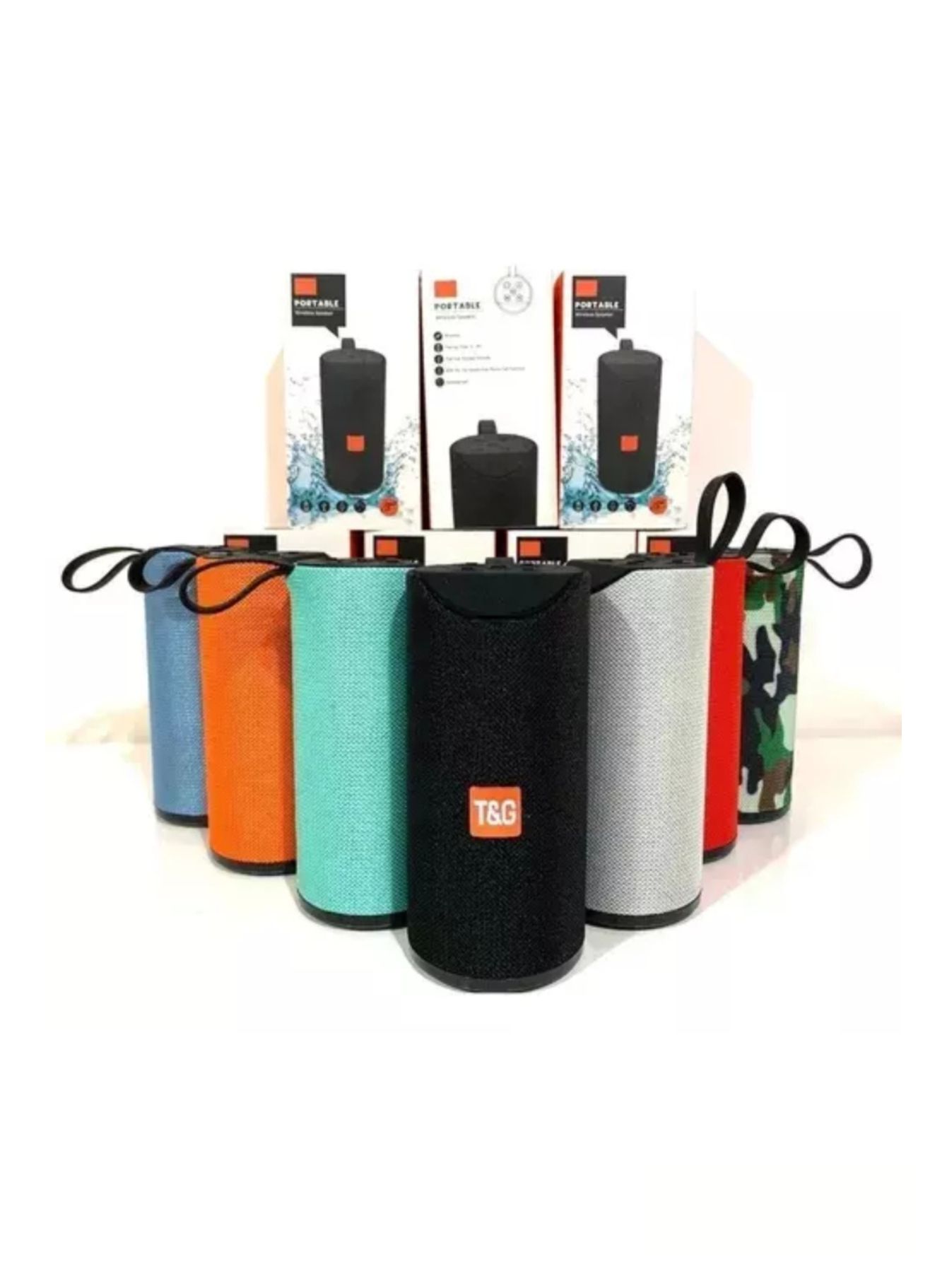 Bocina bluetooth Portátil Cilíndrica Recargable 