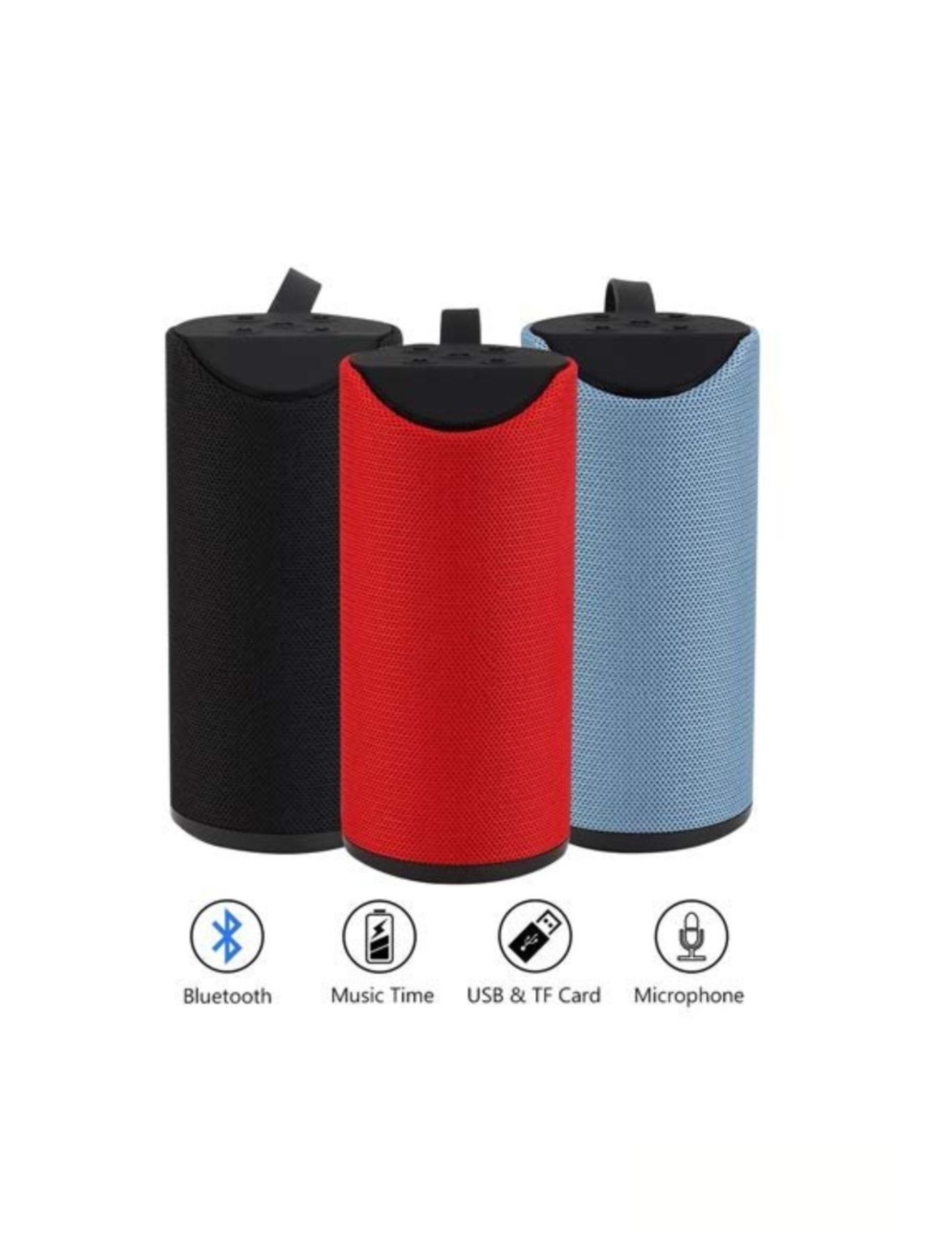Bocina bluetooth Portátil Cilíndrica Recargable 