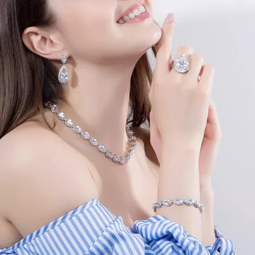 Finos Aretes Fiesta Lujo Zirconias Corte Diamante