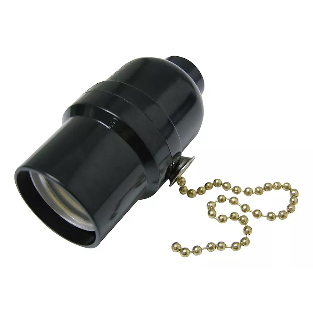 Portalámpara Con Cadena Negro 250v 136656 Surtek.