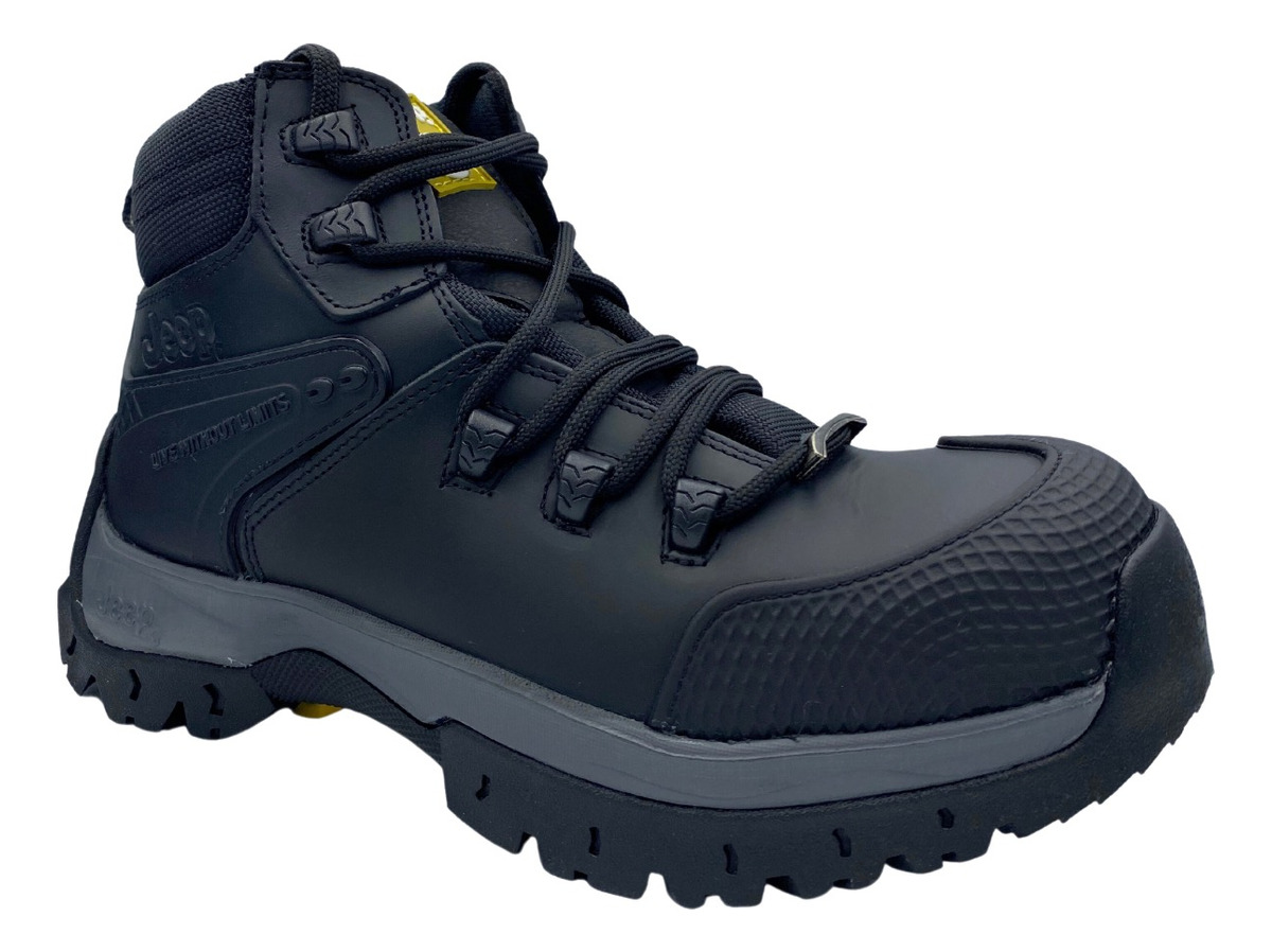 Bota Industrial Jeep Modelo 3560 Con Casco Policarbonato Para Caballero.