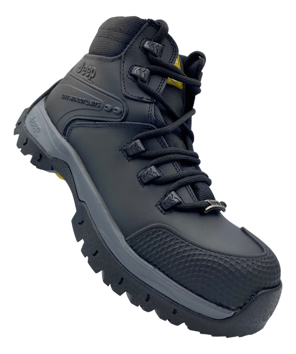 Bota Industrial Jeep Modelo 3560 Con Casco Policarbonato Para Caballero.