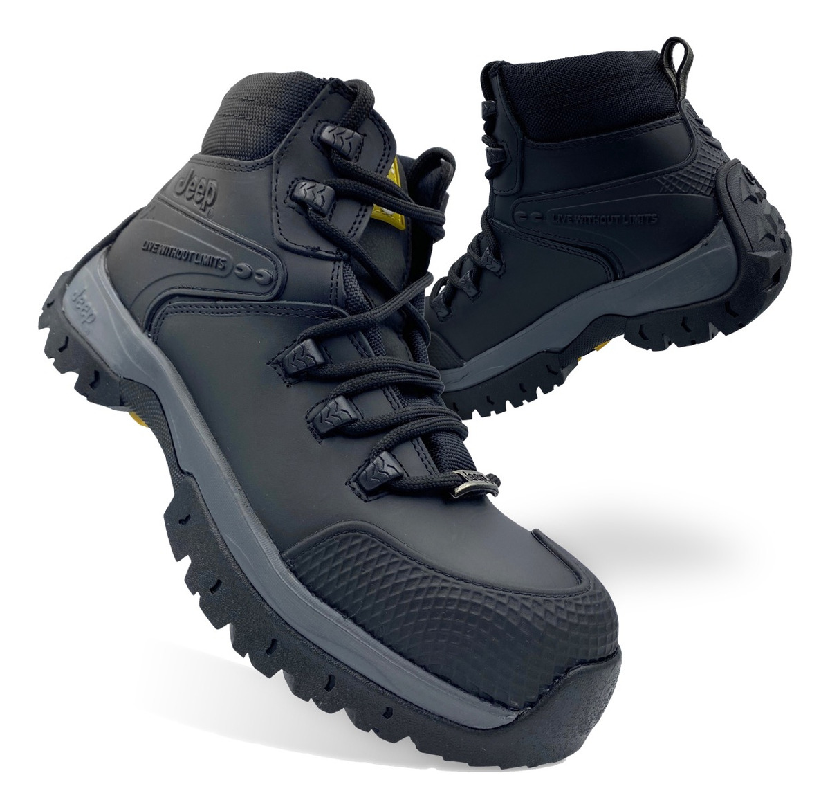 Bota Industrial Jeep Modelo 3560 Con Casco Policarbonato Para Caballero.