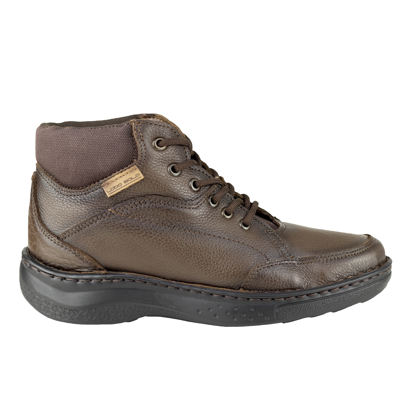 Botines Hombre Outdoor Piel Graneada Lobo Solo 9024 Tabaco.