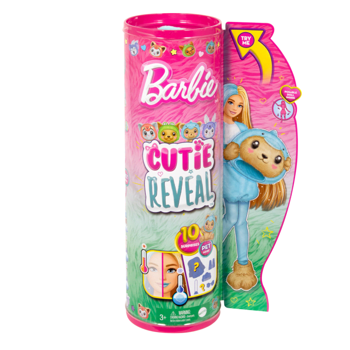 Barbie Cutie Reveal Muñeca Osito Disfrazado De Delfín botarga 