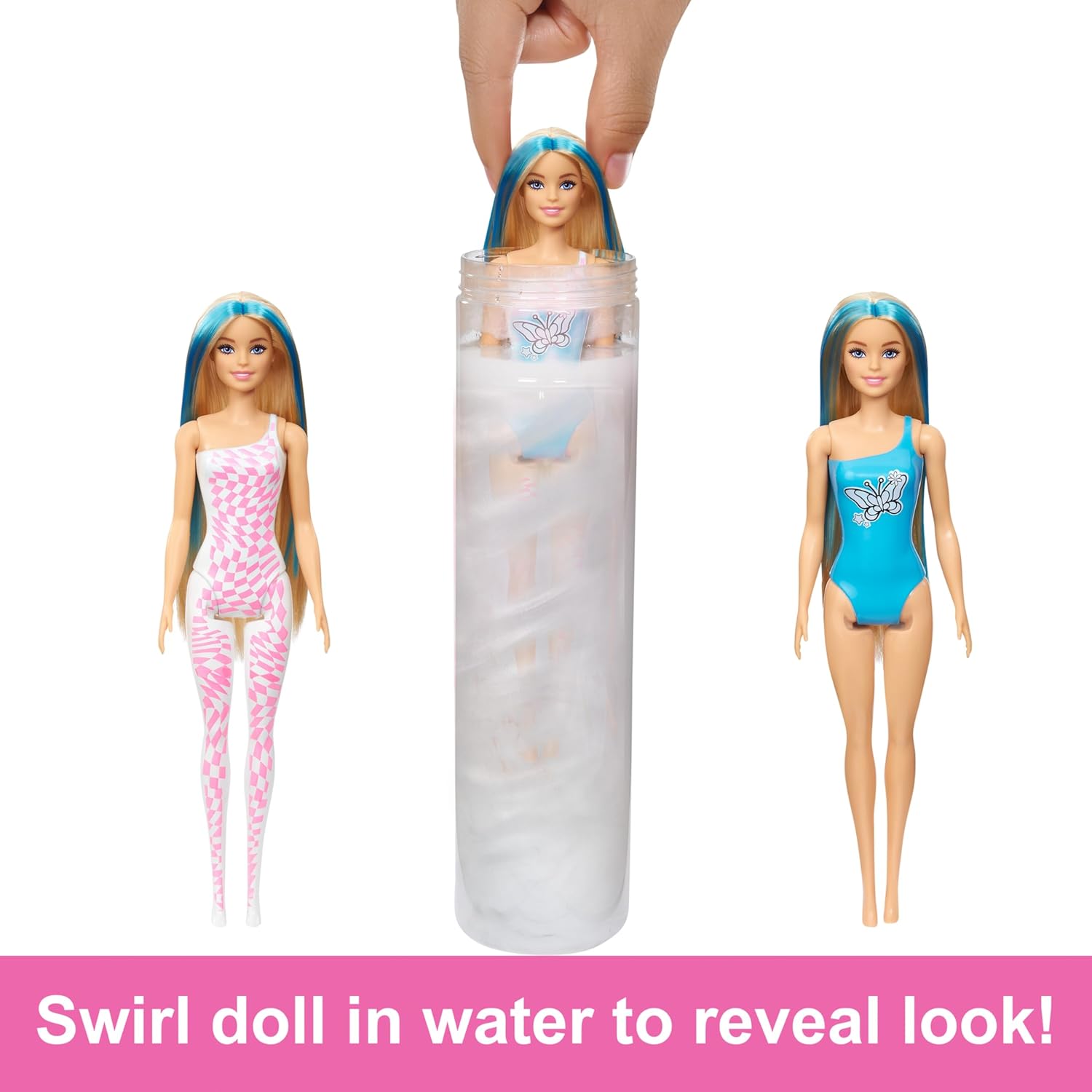 Barbie Color Reveal Muñeca Colores del Arcoíris para niñas de 3 años en adelante revela con el agua 