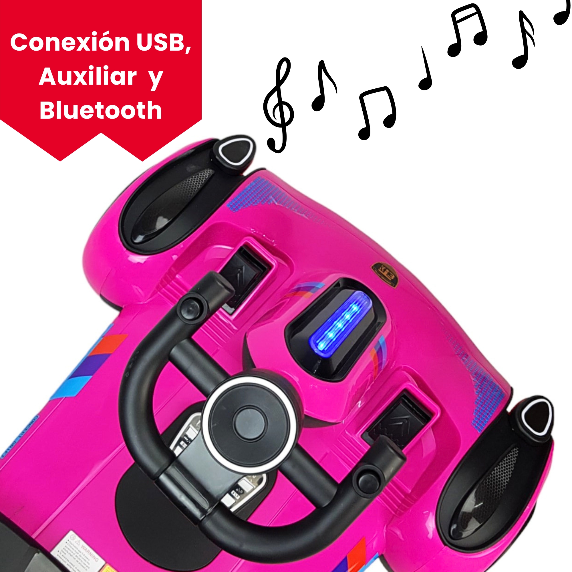 Go Kart Montable Electrico Control Remoto Luz y Sonido 12V - ROSA.