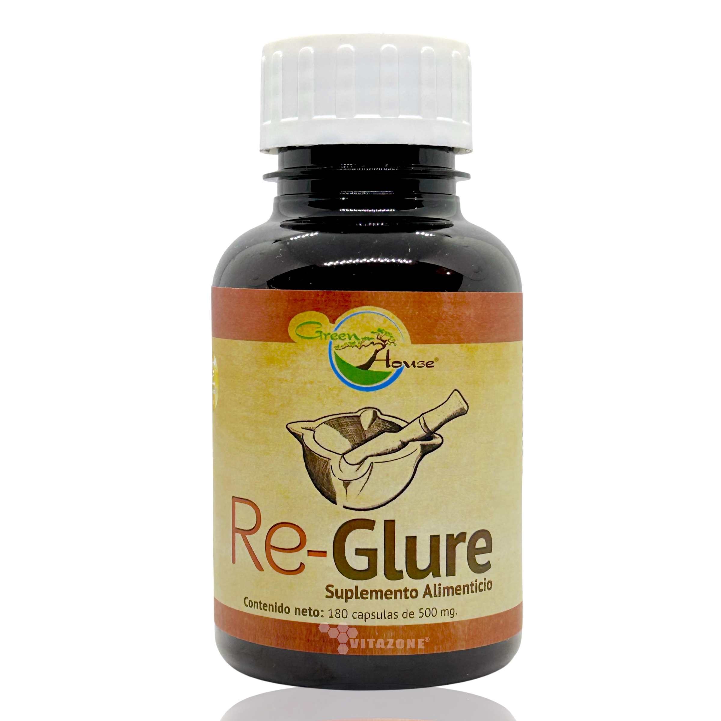 Re Glure 180 Caps de 500mg Green House (Diabéticos) Antes Glucore