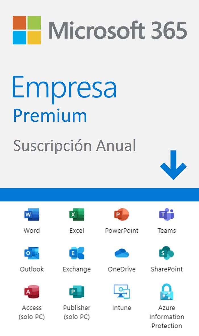Microsoft 365 Empresa Premium Suscripción Anual