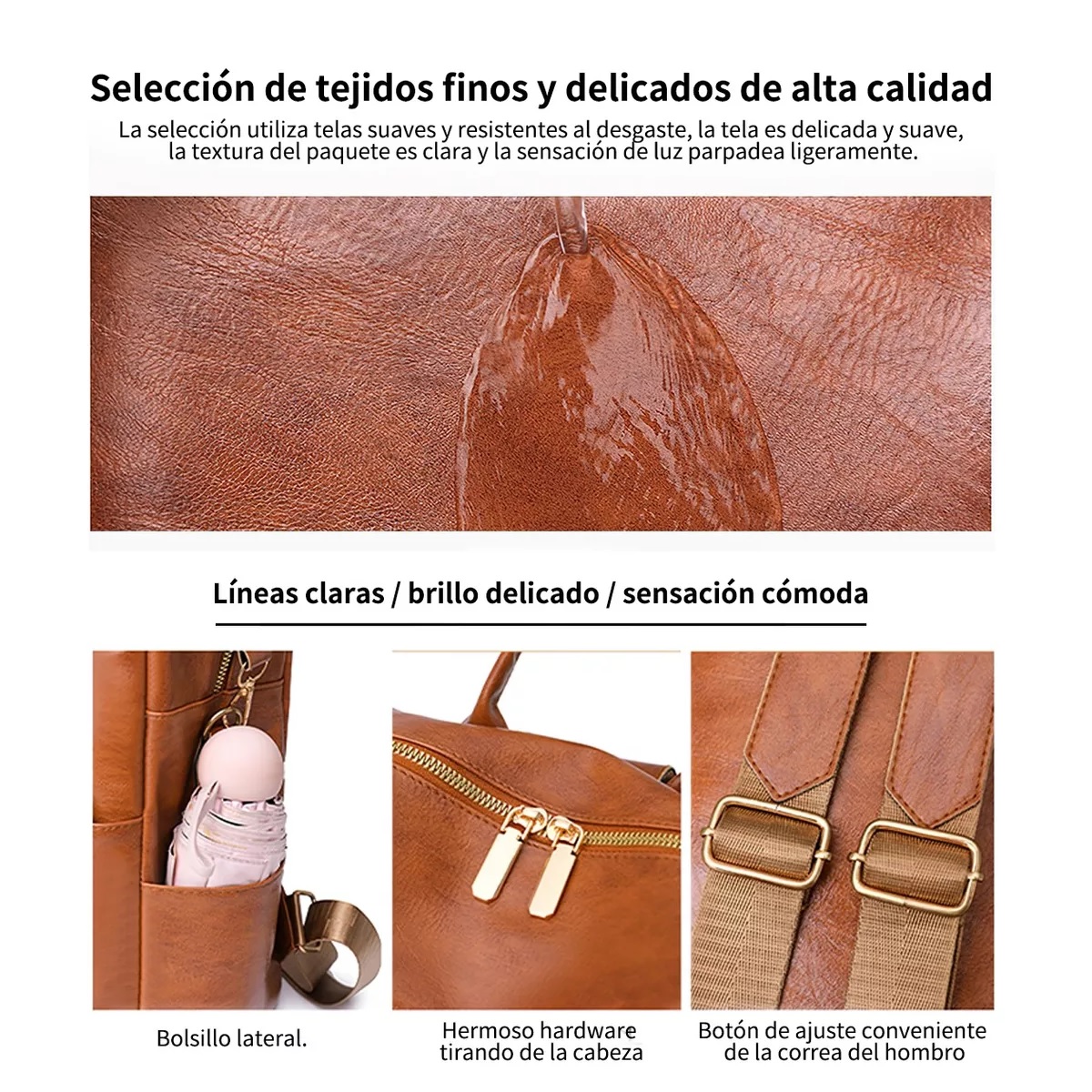 Mochilas Para Mujer Casual Marron .