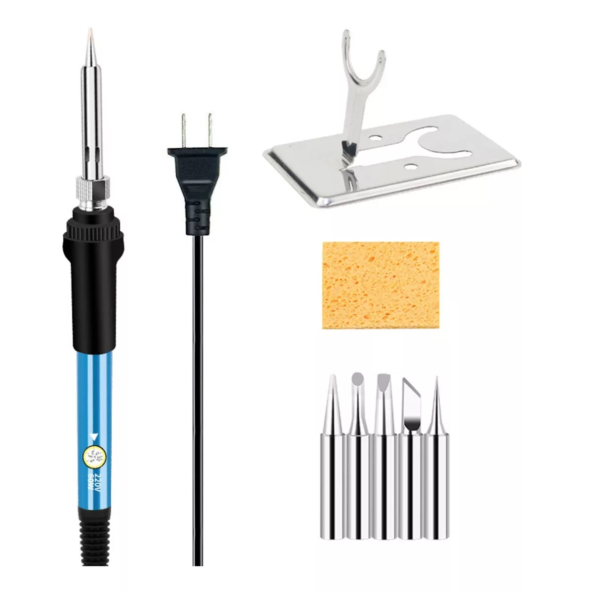 Kit Del Soldador, 60w Temperatura Ajustable, Puntas, Soporte