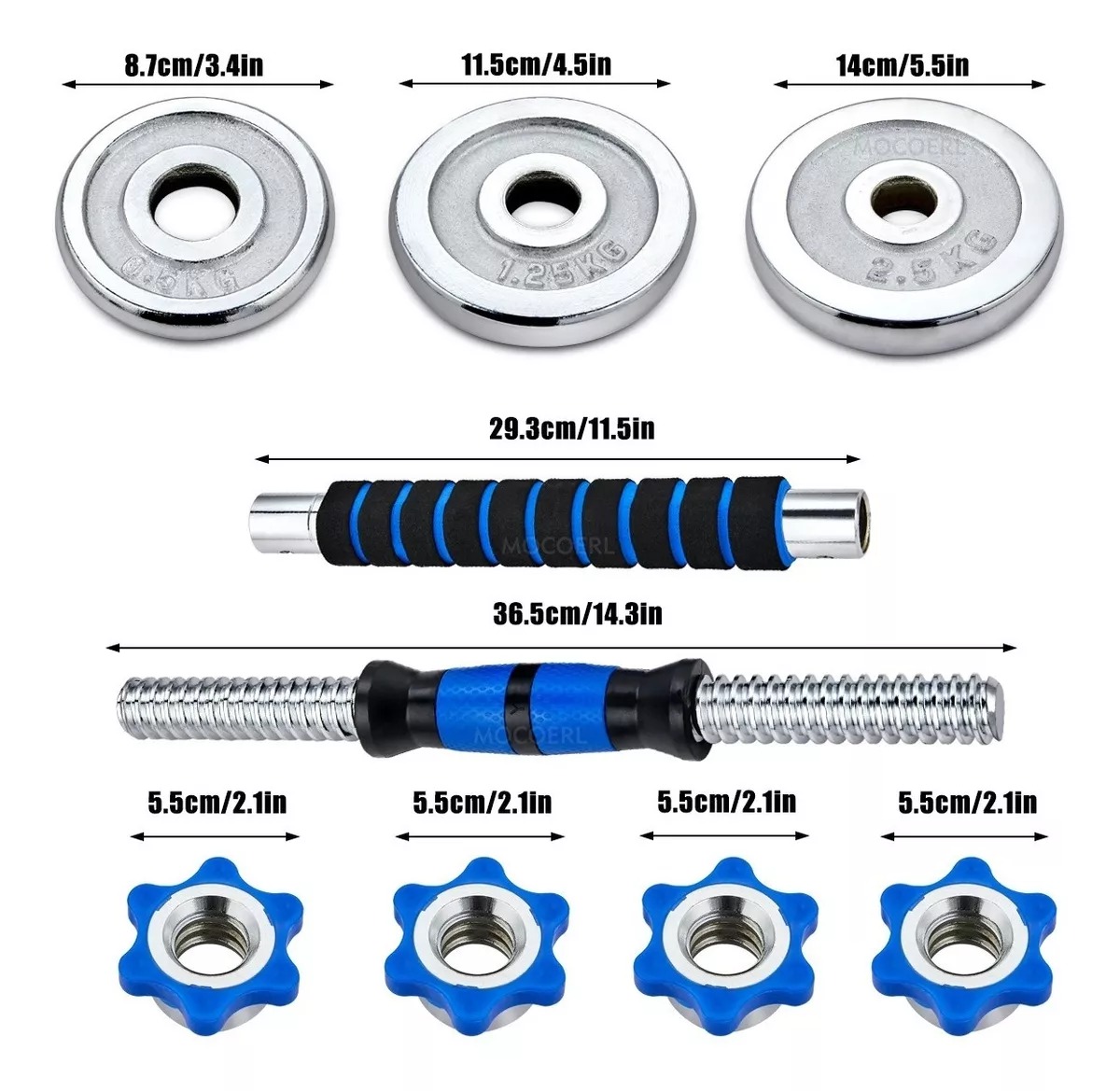 Kit De Mancuernas, Barra Con Pesas Para Gimnasio De 20 Kg