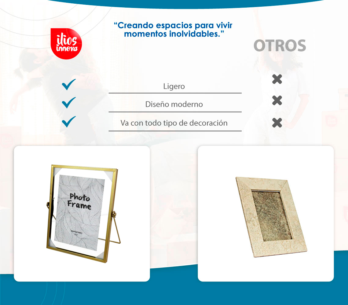 Portarretrato Ilios Innova Metálico Dorado 18x23 cm