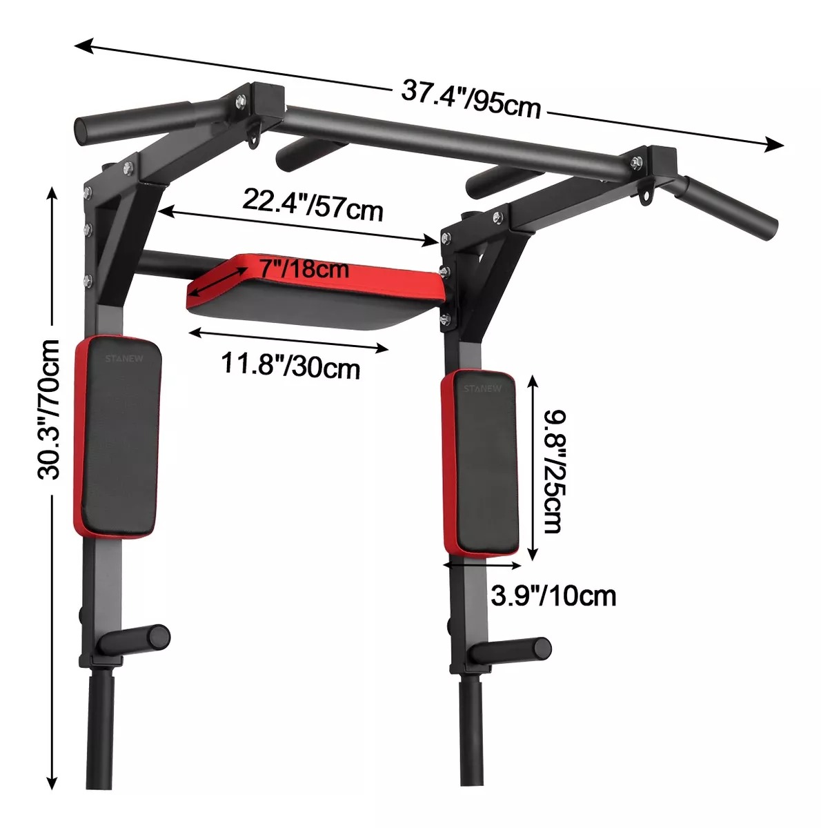 Barra 8en1 Dominadas Pared Gym Multifuncional Box Pesas