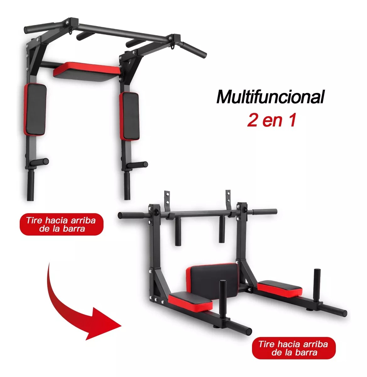 Barra 8en1 Dominadas Pared Gym Multifuncional Box Pesas