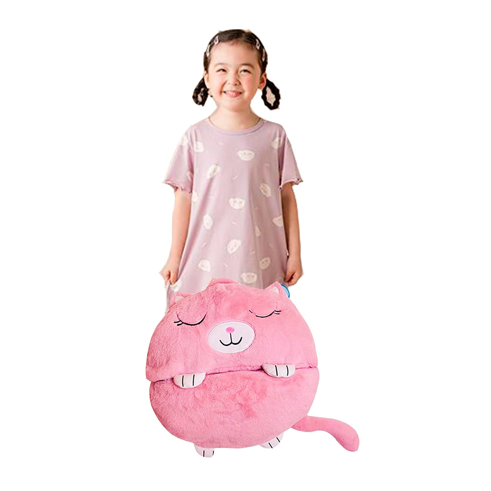 Ilios Innova Saco para Dormir Plegable y Almohada para niños 140 x 60 cm Divertido Saco de Dibujos Animados sensación Suave, Sleeping bag infantil. 