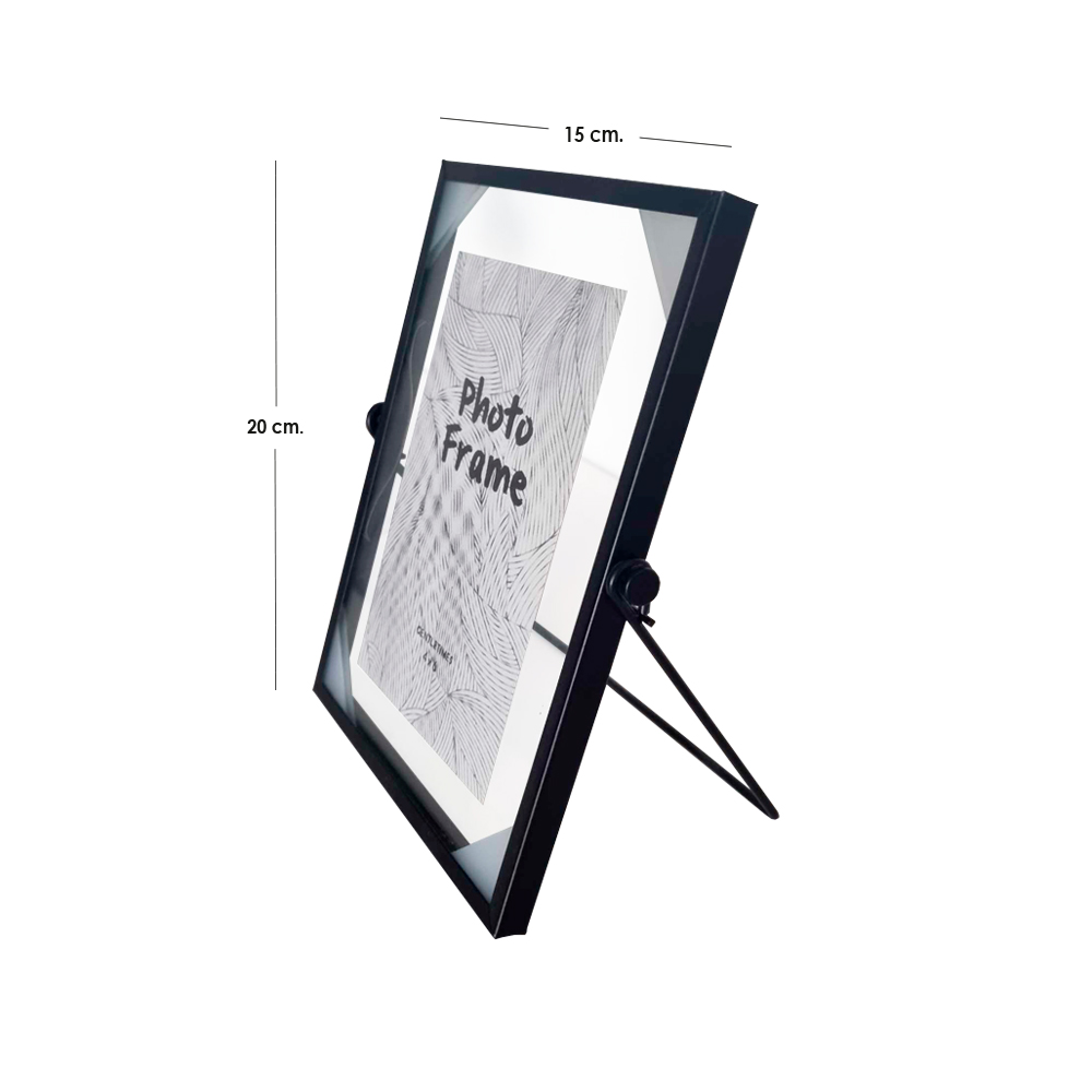 Ilios Innova Marco de fotos 15x20 centímetros para fotografías de 4x6 pulgadas. Portarretratos flotante metálico.