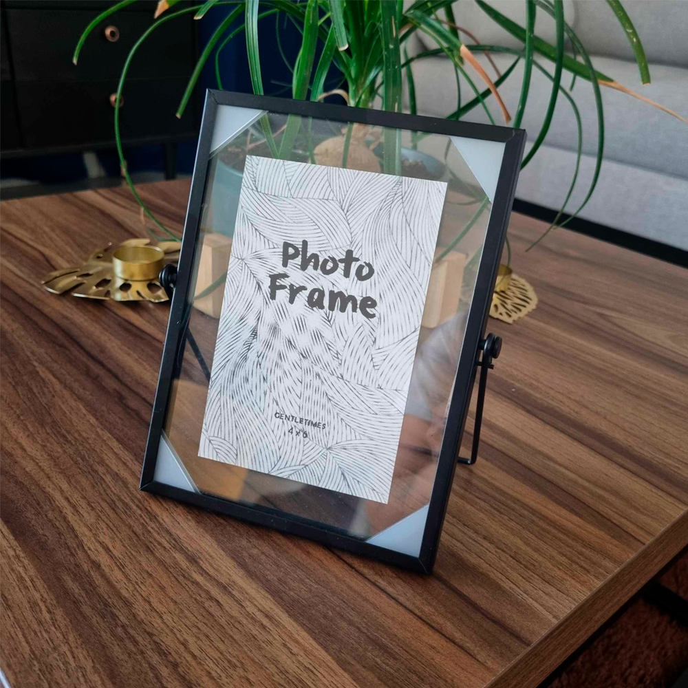 Ilios Innova Marco de fotos 15x20 centímetros para fotografías de 4x6 pulgadas. Portarretratos flotante metálico.