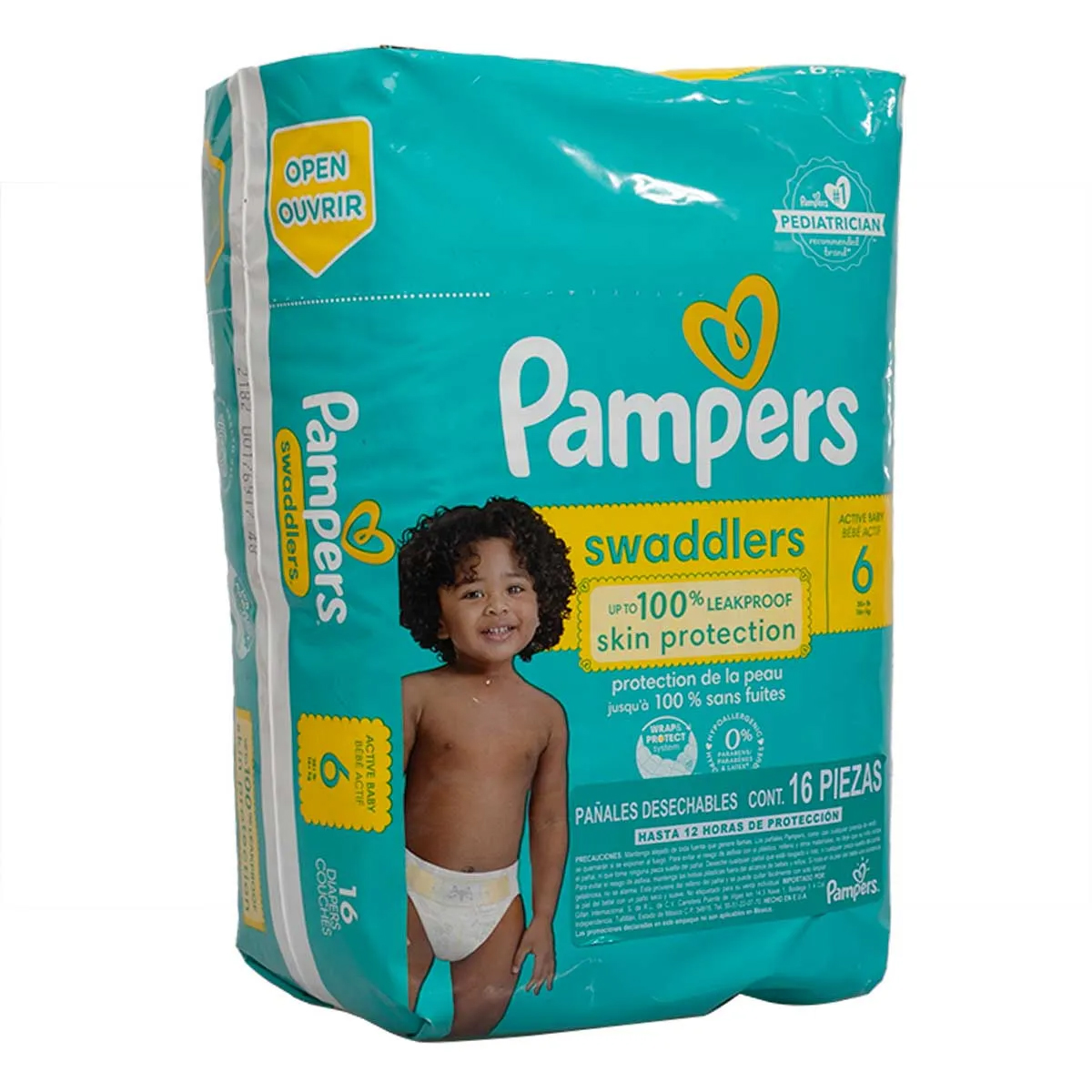 Pañales Swaddlers Bebé Activo Pampers Talla 6 16pz.