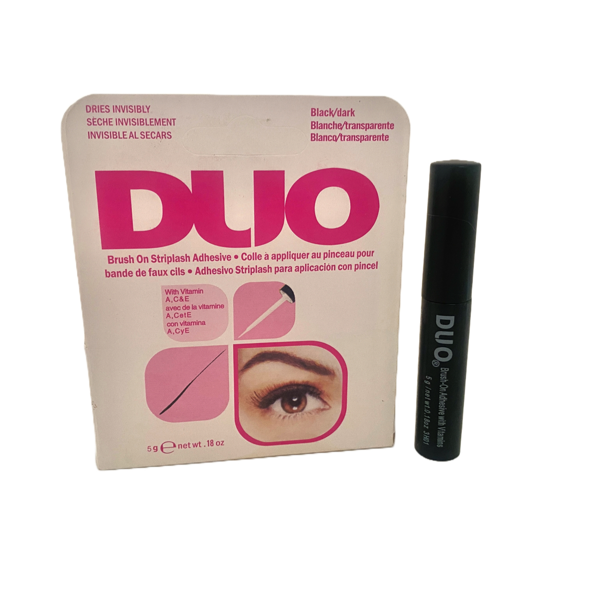 Pegamento para pestañas postizas negro con pincel larga duración