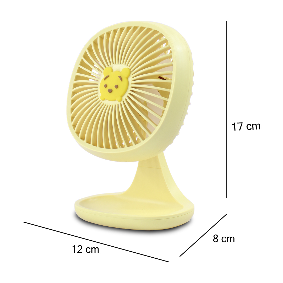 Mini Ventilador Amarillo Winnie Eléctrico Portátil De Escritorio 1.5w DD-5580