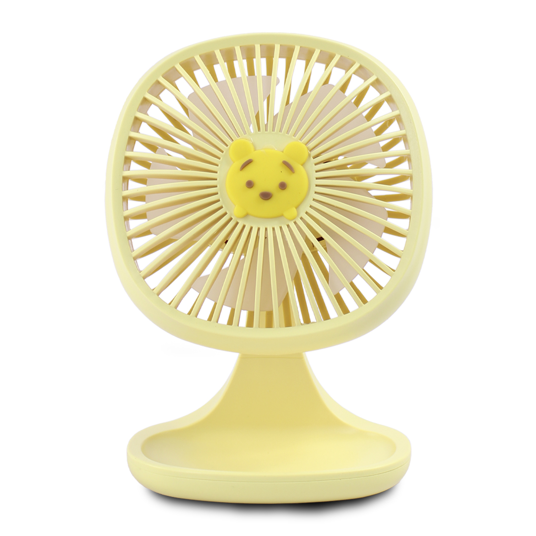 Mini Ventilador Amarillo Winnie Eléctrico Portátil De Escritorio 1.5w DD-5580
