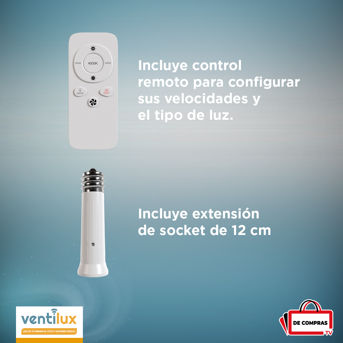 Ventilador De Techo Con Luz Ventilux Con Control Remoto