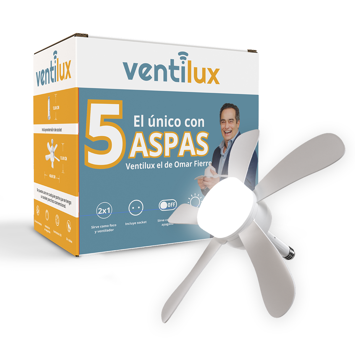 Ventilador De Techo Con Luz Ventilux Con Control Remoto