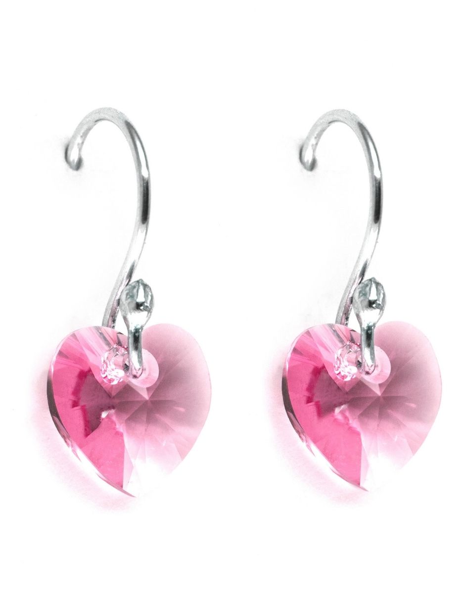 Collar y aretes color Rosa Zvezda de plata .925 corte Heart