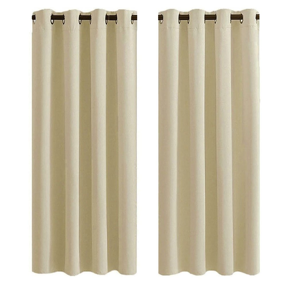 Cortinas Blackout para bloquear luz y ruido Beige Kyuden Home.