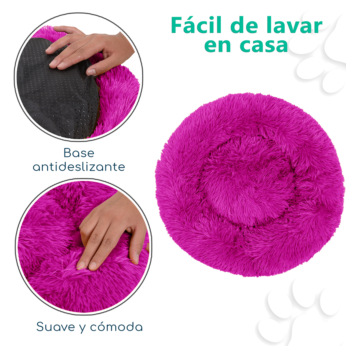 Cama Felpa Lisa Tipo Dona Suave Acolchonada Para Perro o Gato Anti Estres Comoda MOD.-04.