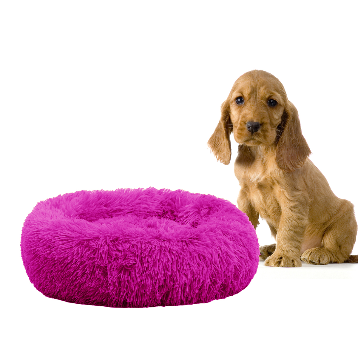 Cama Felpa Lisa Tipo Dona Suave Acolchonada Para Perro o Gato Anti Estres Comoda MOD.-04.