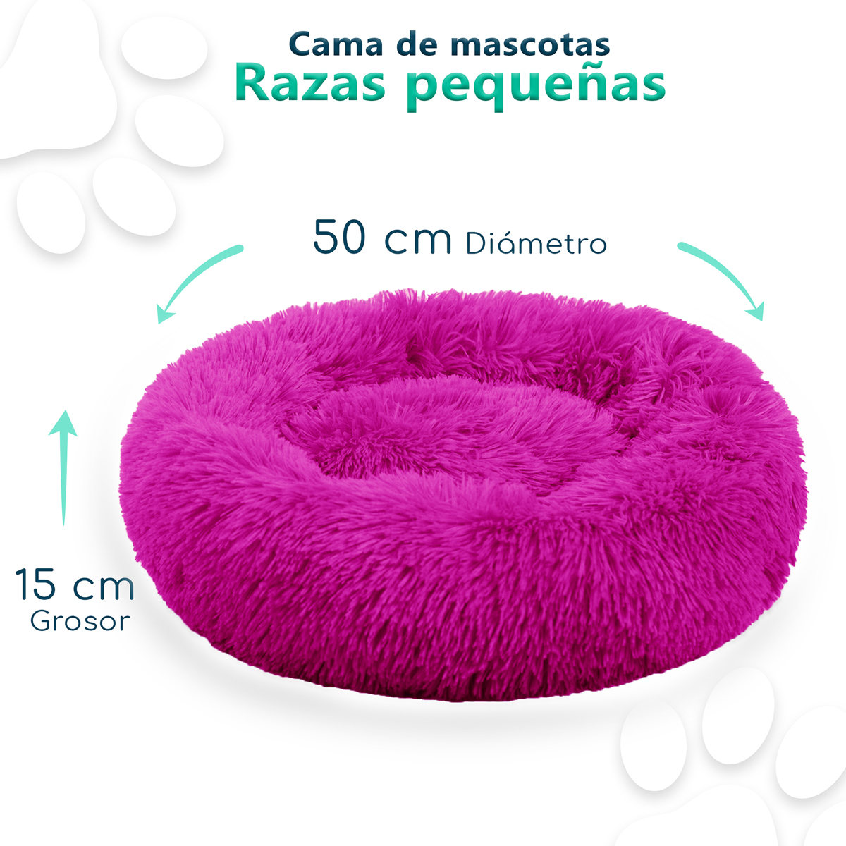 Cama Felpa Lisa Tipo Dona Suave Acolchonada Para Perro o Gato Anti Estres Comoda MOD.-04.