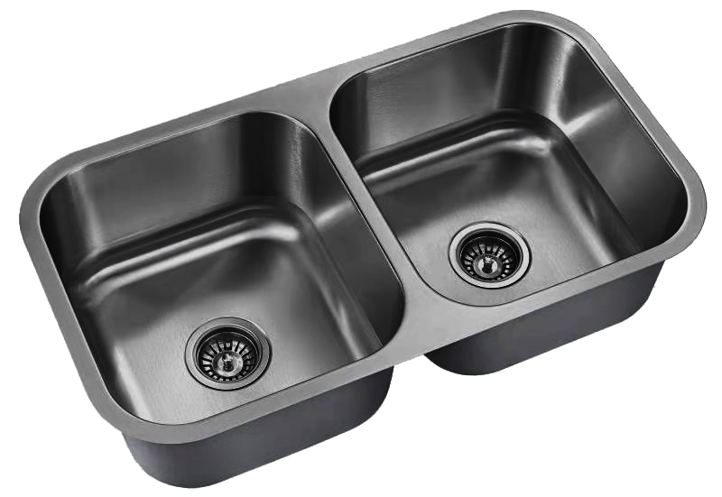 Tarja Doble para Fregadero de Cocina, Fabricada en Acero Inoxidable, 82 cm de largo x 47 cm de ancho x 22 cm de profundidad, color mate, instalación fácil.