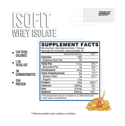 Proteina Iso Fit 2280 gr (70 serv) Banana Foster.