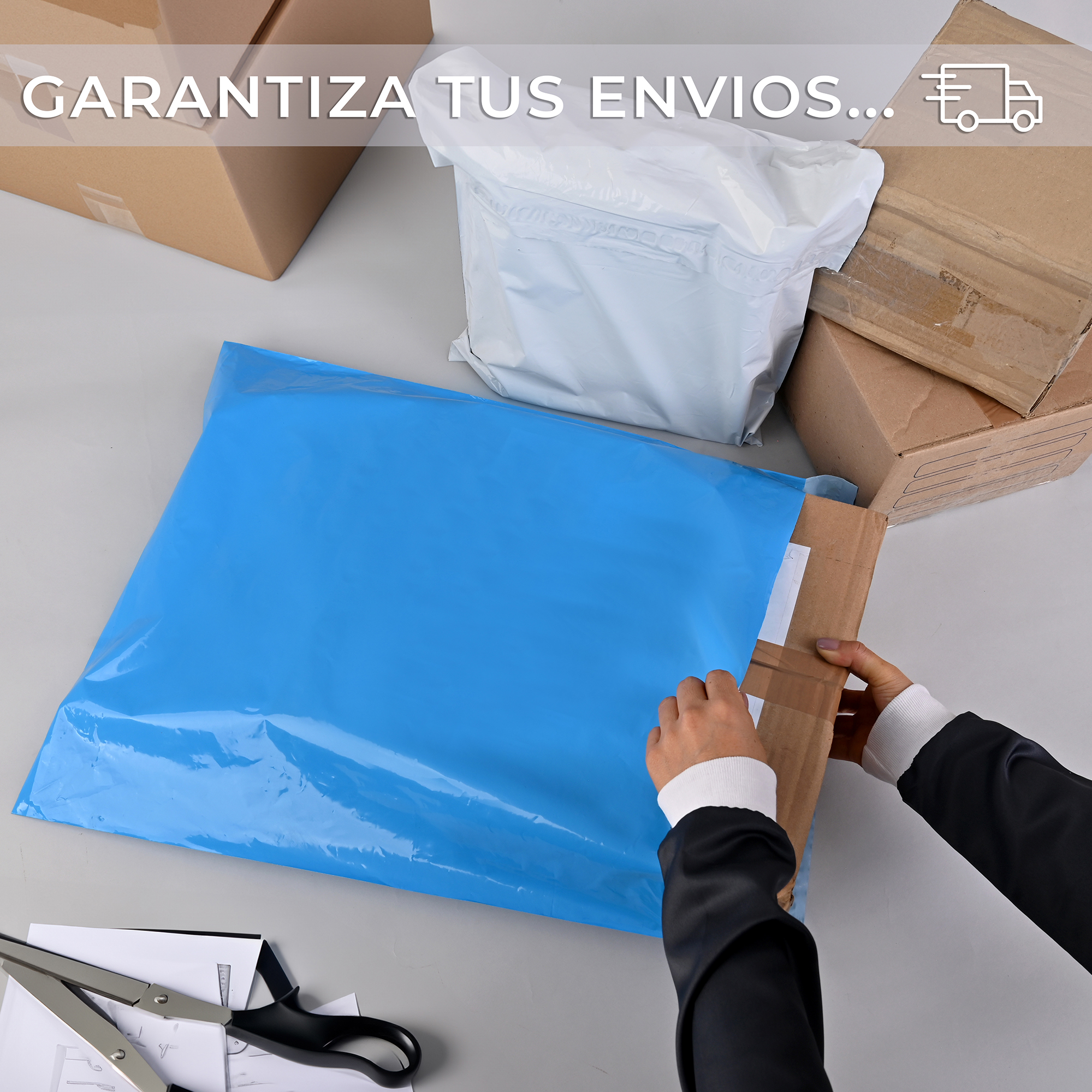 Paquete de 100 Piezas Bolsa Sobre Para Paquetería 48 X 60 Cm Tamaño EXTRA GRANDE Envíos E-Commerce, Mensajería, Adhesivo, Poly Plástico Resistente, Impermeable MOD:A021