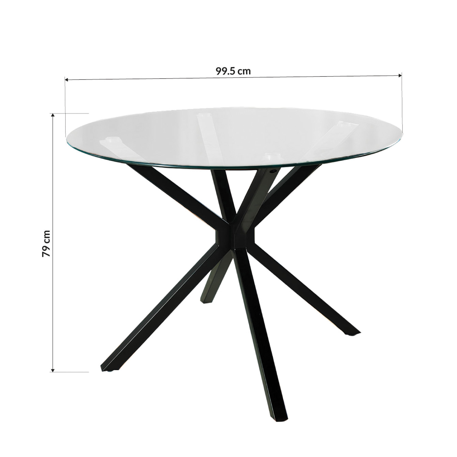 Mesa de Comedor Cristal Templado Elegante Bossa Serena.