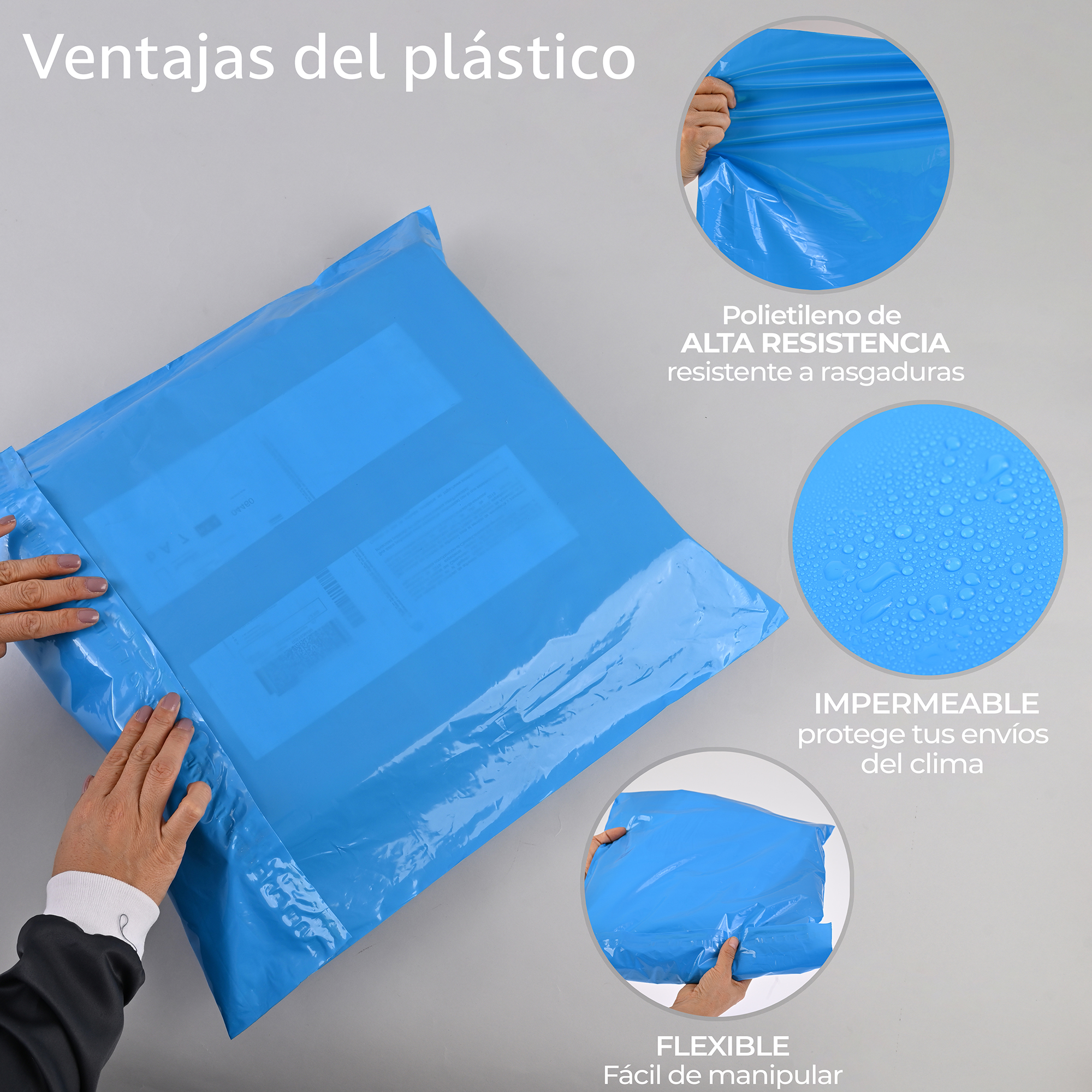 Paquete de 100 Piezas Bolsa Sobre Para Paquetería 48 X 60 Cm Tamaño EXTRA GRANDE Envíos E-Commerce, Mensajería, Adhesivo, Poly Plástico Resistente, Impermeable MOD:A021