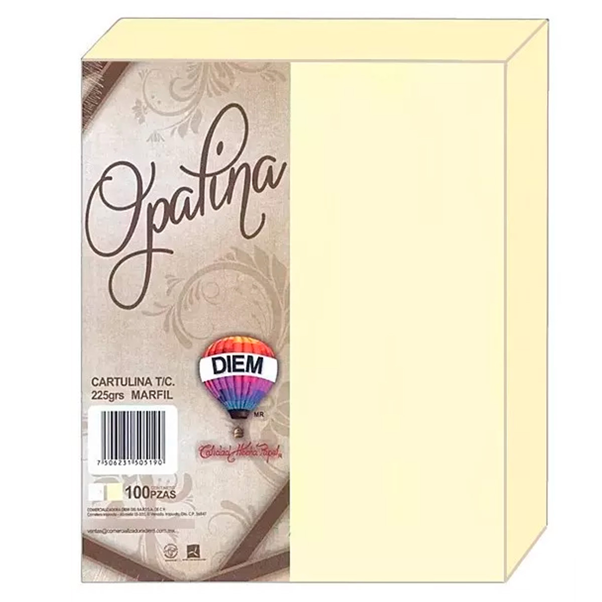 Opalina 100 Hojas Bond T Carta Marfil Papel Impresor