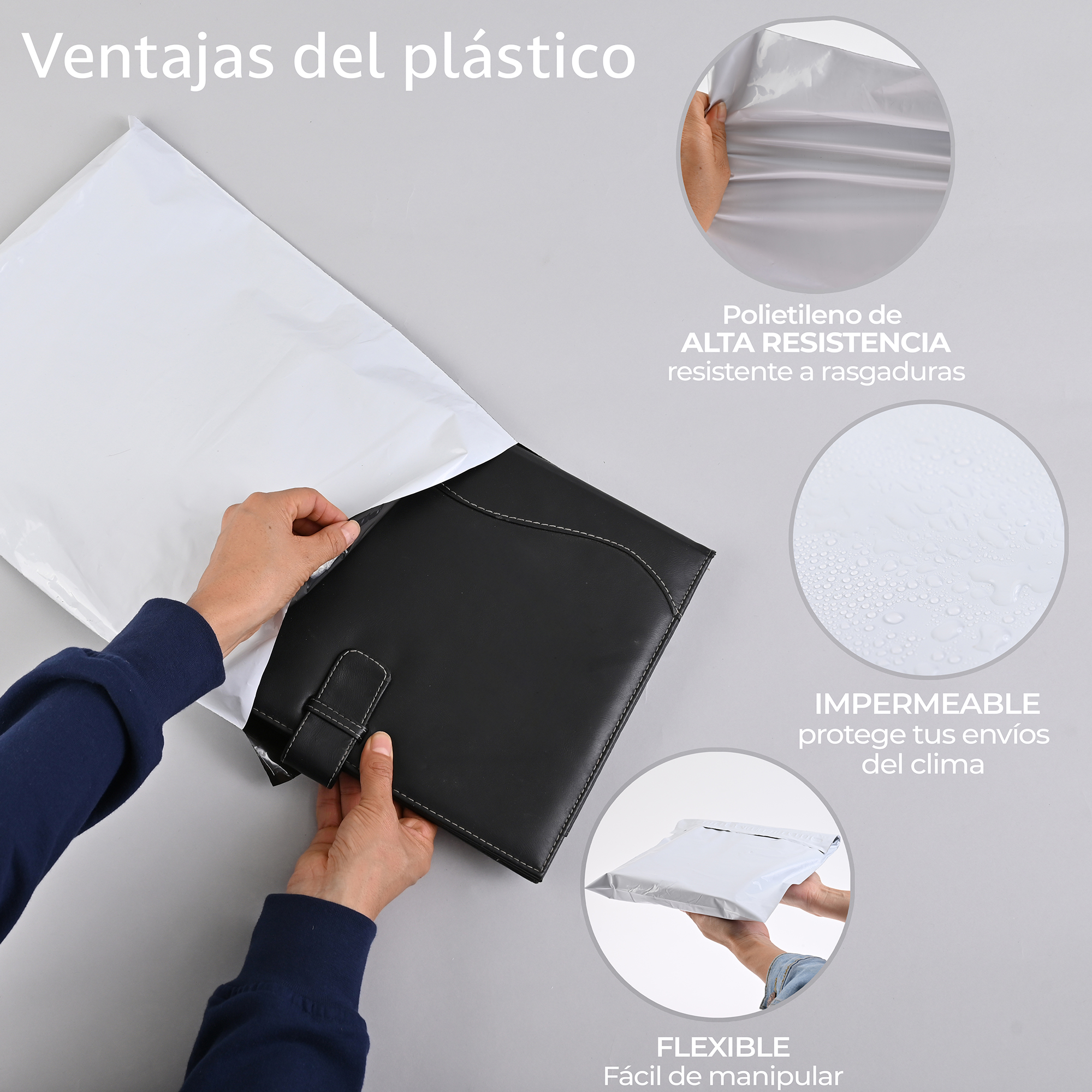 Paquete de 100 Piezas Bolsa Sobre Para Paquetería 30 X 40 Cm Tamaño MEDIANO  Envíos E-Commerce, Mensajería, Adhesivo, Poly Plástico Resistente, Impermeable MOD:A023