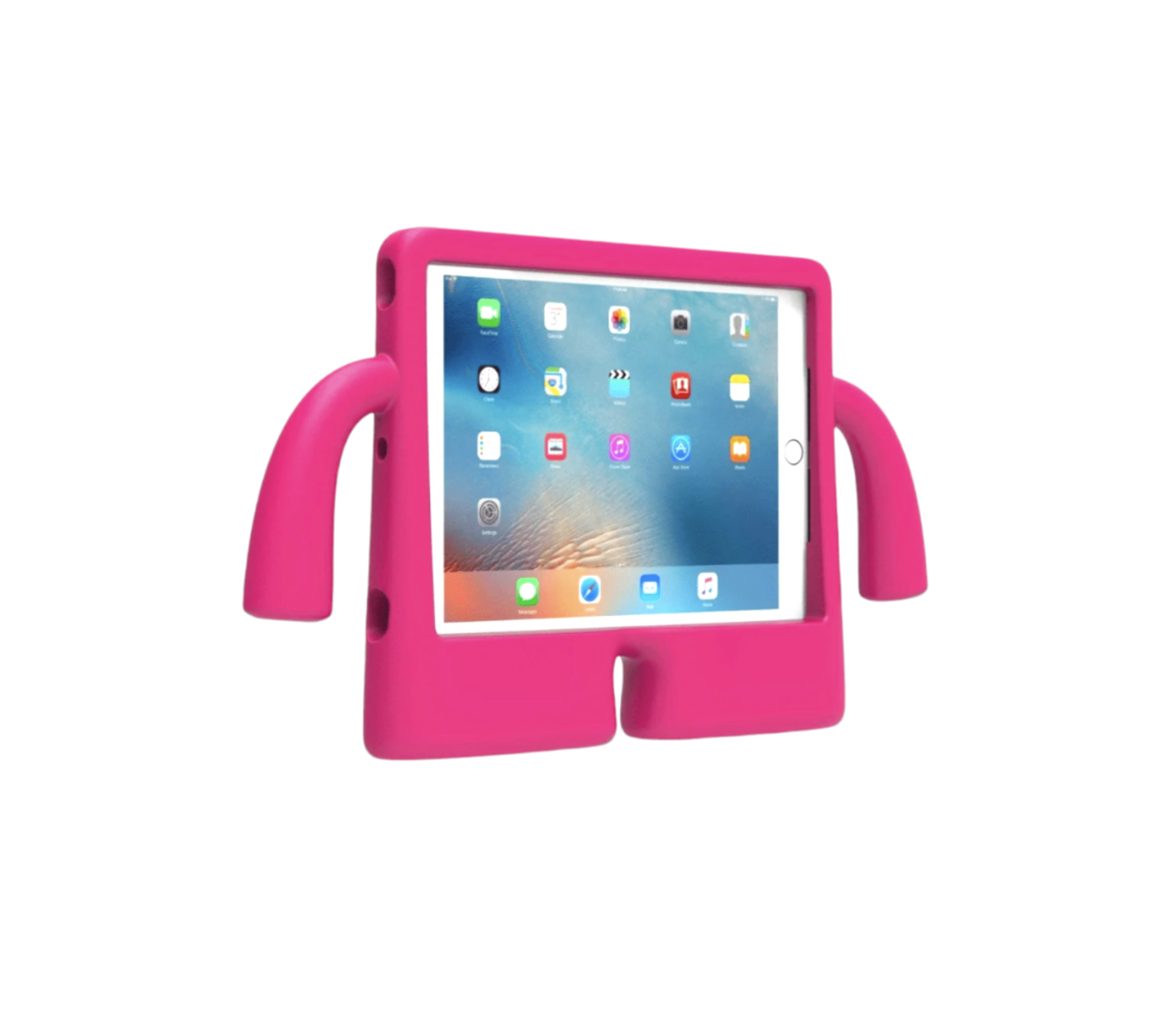 Funda Protectora Infantil con Bracitos más Mica de Cristal Gratis para Tablet iPad 10 10.9" Color Rosa.