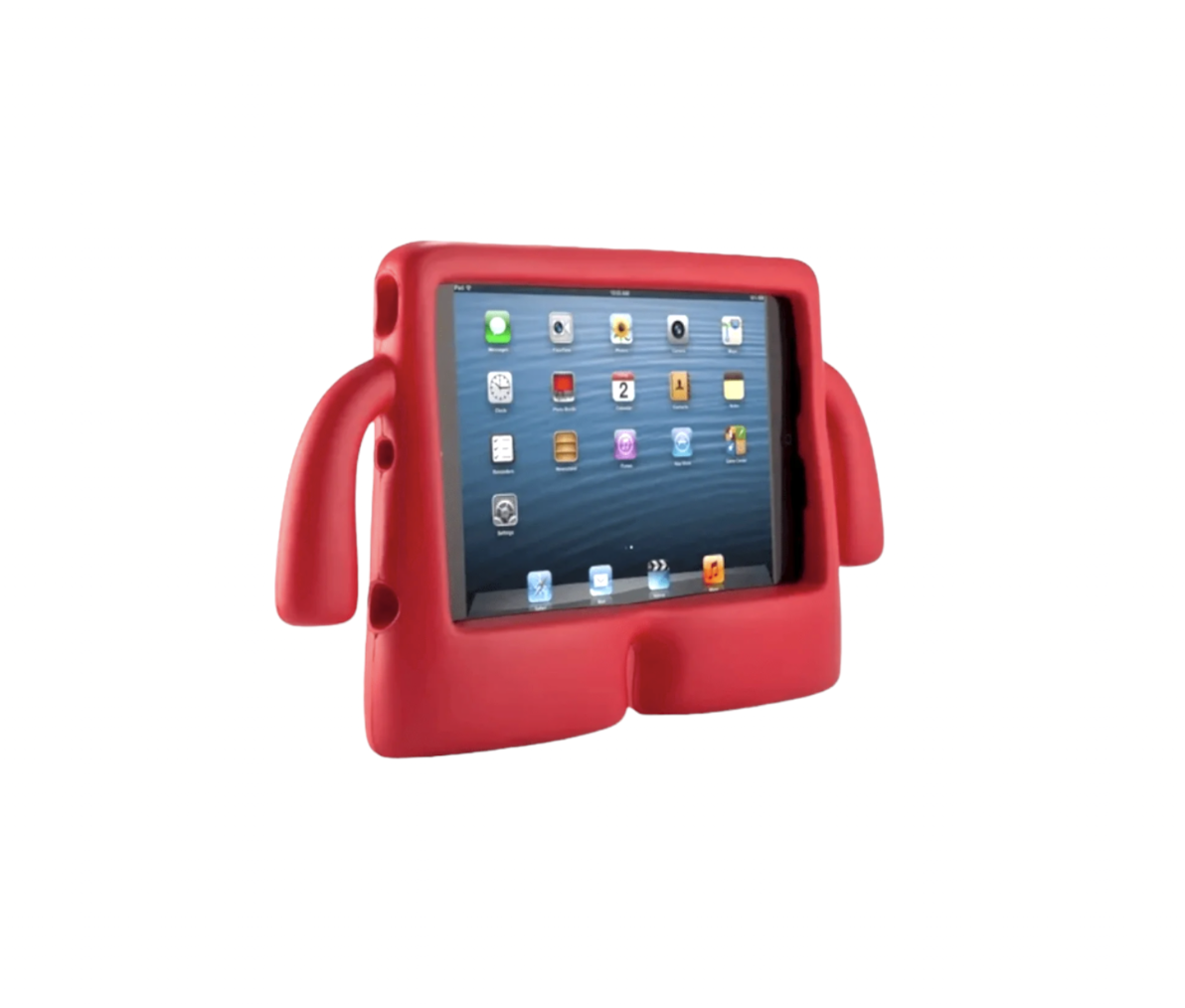 Funda Protectora Infantil con Bracitos más Mica de Cristal Gratis para Tablet iPad 10 10.9" Color Rojo.
