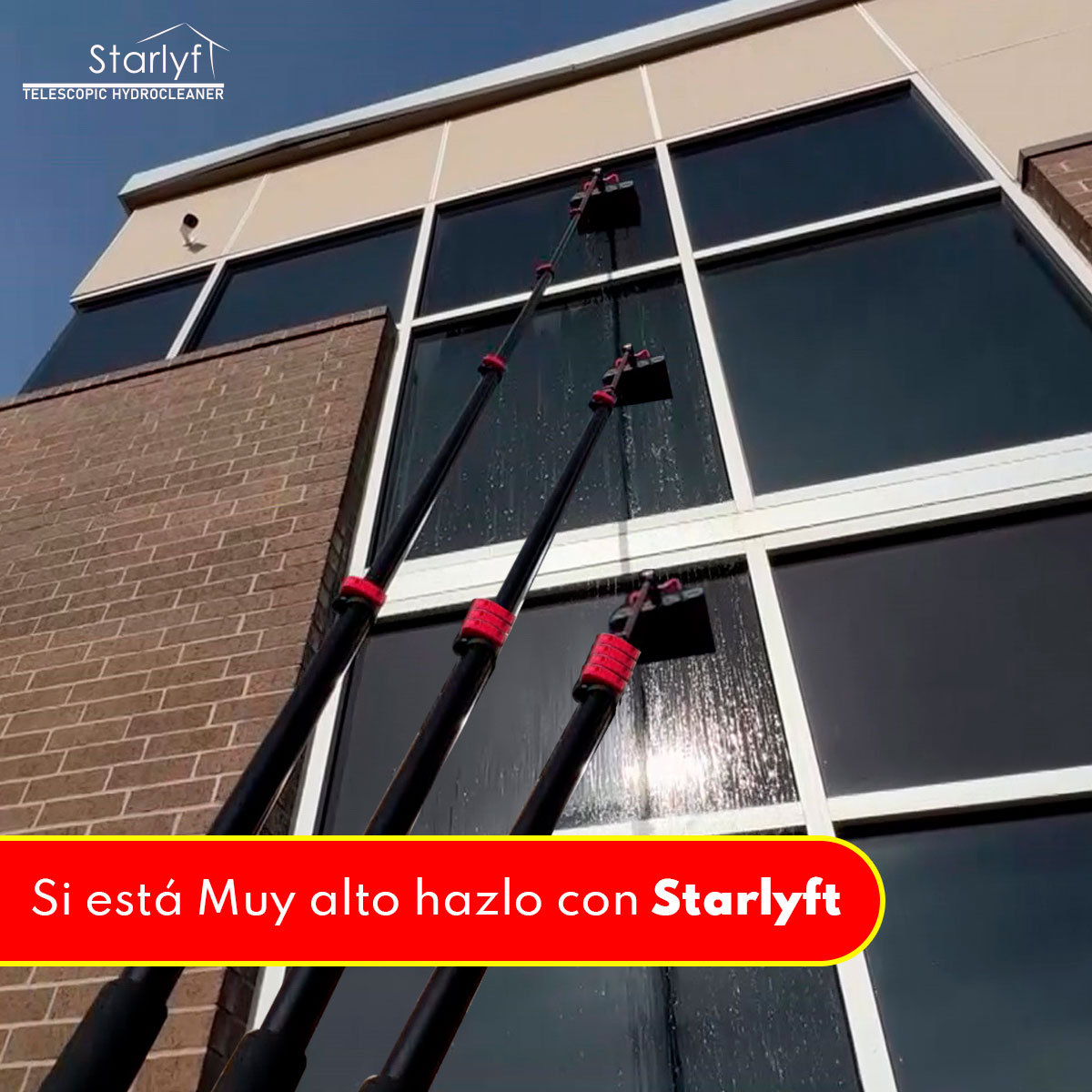 Cepillo Limpiador TELESCÓPICO STARLYFT TELESCOPIC HIDROCLEANER 7 M Tv Ofertas con PROPULSIÓN DE Agua y Jabón, Extensible hasta 7 Metros y Ligero  