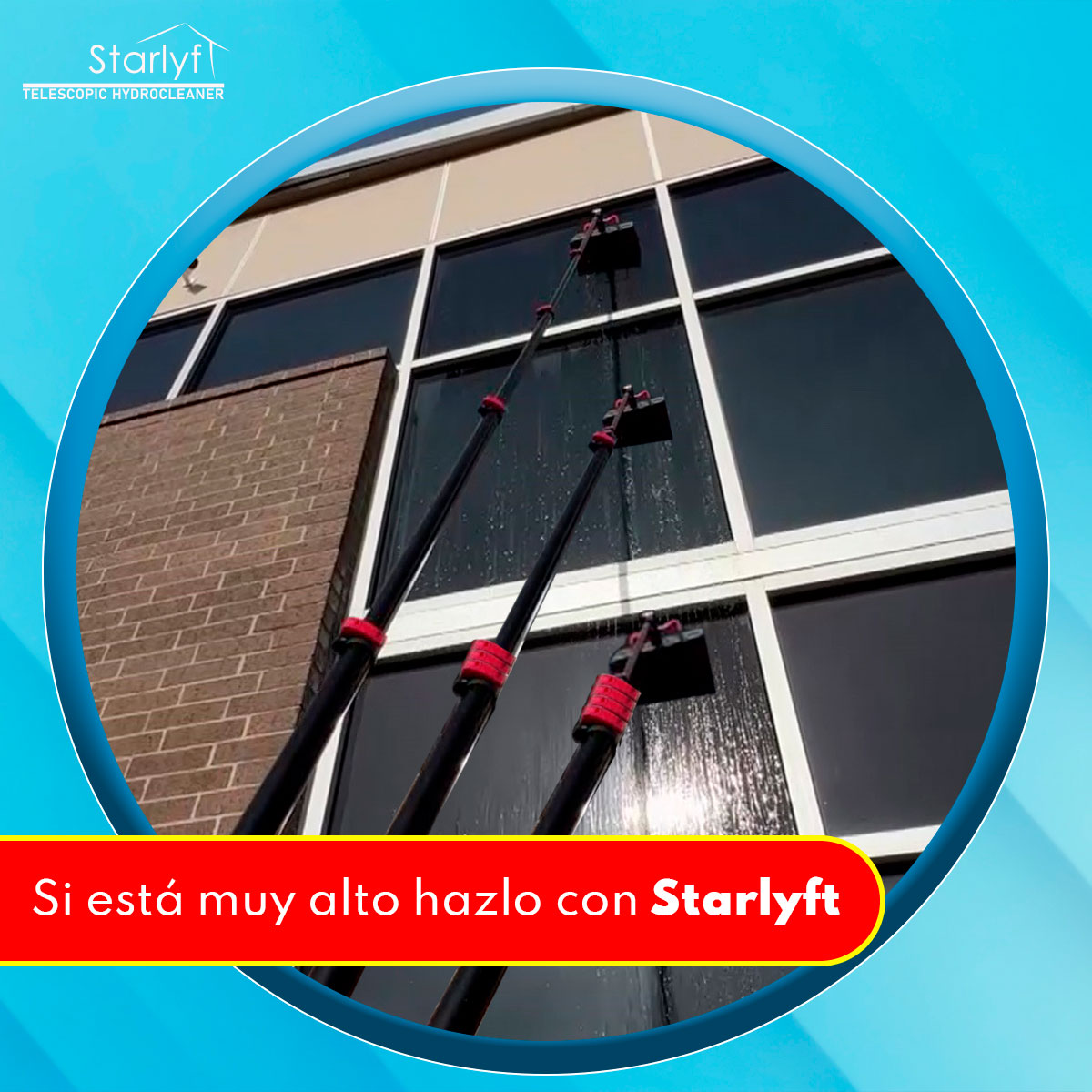 Cepillo Limpiador TELESCÓPICO STARLYFT TELESCOPIC HIDROCLEANER 7 M Tv Ofertas con PROPULSIÓN DE Agua y Jabón, Extensible hasta 7 Metros y Ligero  